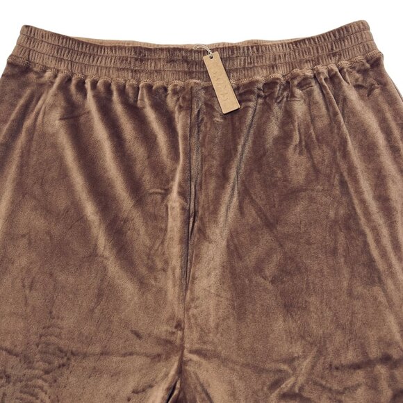 SKIMS Velour Wide Leg Track Pants Sienna Large Pull On Soft Compy - Picture 5 of 11